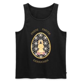Friede Freude Eiersuchen - Yoga Osterhase - Männer Premium Bio Tank Top - Schwarz - Vorne - AI Model Male 178 light (178cm)