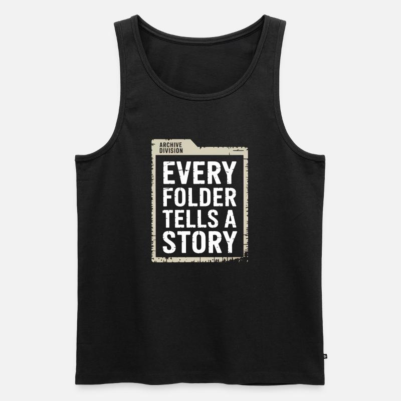 Jeder Ordner erzählt eine Geschichte - Männer Premium Bio Tank Top - Schwarz