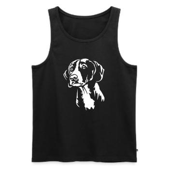 Gotland Dog Head « Édition Noire » - Débardeur bio Premium Homme - noir - Devant - Michal (187cm)
