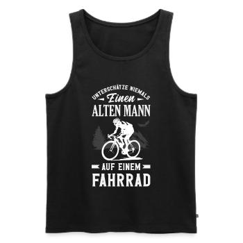 Alter Mann Rennrad Radsport Opa Lustiger Spruch - Männer Premium Bio Tank Top - Schwarz - Vorne - Michal (187cm)