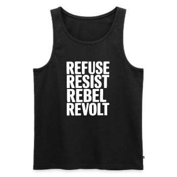 Weigern Widerstand Rebellenaufstand - Männer Premium Bio Tank Top - Schwarz - Vorne - Michal (187cm)