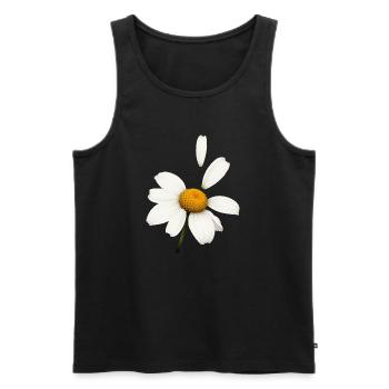 Marguerite avec un design de pétales volants - Débardeur bio Premium Homme - noir - Devant - Michal (187cm)