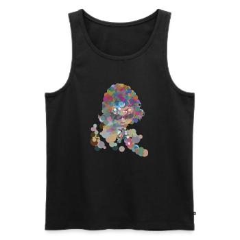 Aretha - Männer Premium Bio Tank Top - Schwarz - Vorne - Michal (187cm)