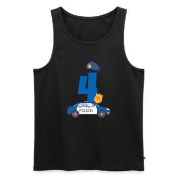 Kindergeburtstag Polizist 4 Jahre Kinder Polizei - Männer Premium Bio Tank Top - Schwarz - Vorne - Michal (187cm)