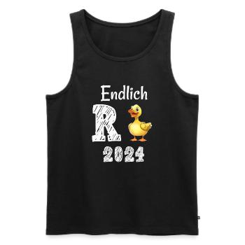 Rente 2024 mit Ente Rentner Ruhestand | R Ente - Männer Premium Bio Tank Top - Schwarz - Vorne - Michal (187cm)