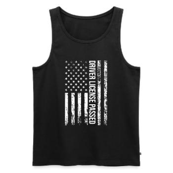 Permis de conduire American Flag Réussi Examen de conduite - Débardeur bio Premium Homme - noir - Devant - Michal (187cm)