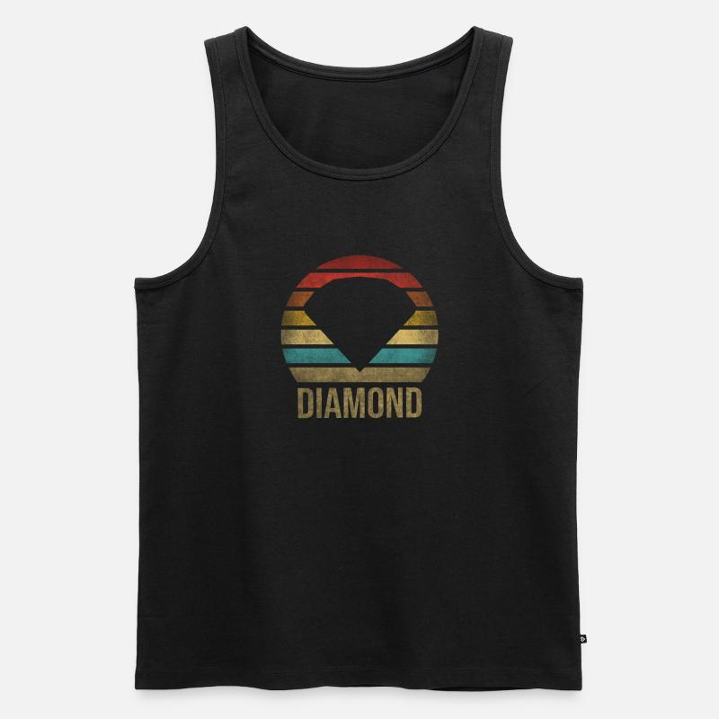 Ruby Gemstone Retro Sunset - Männer Premium Bio Tank Top - Schwarz