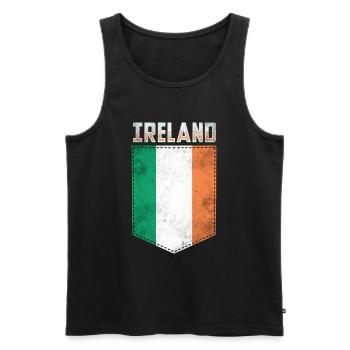 Irlande Drapeau Irlandais - Débardeur bio Premium Homme - noir - Devant - Michal (187cm)