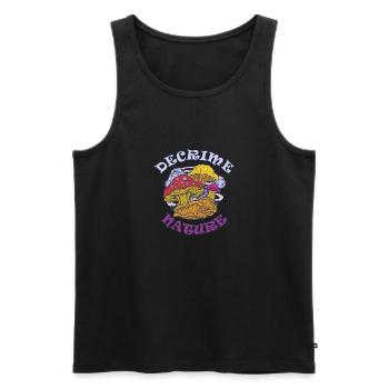 Decrime Nature Colorful Magic Mushroom Trippy - Männer Premium Bio Tank Top - Schwarz - Vorne - Michal (187cm)