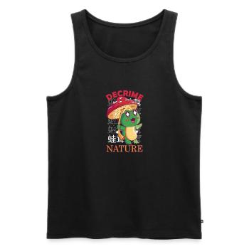 Decrime Nature Colorful Mushroom Frog - Men's Premium Organic Tank Top - black - Front - Michal (187cm)