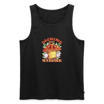 Decrime Nature Colorful Mushroom Trippy - Men's Premium Organic Tank Top - black - Front - Michal (187cm)