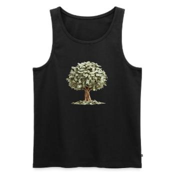 Geldbaum Reichtum Geld Bäume Moneten Scheine - Männer Premium Bio Tank Top - Schwarz - Vorne - Michal (187cm)
