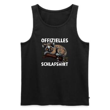 Lemur Katta Madagaskar Offizielles Schlafshirt - Männer Premium Bio Tank Top - Schwarz - Vorne - Michal (187cm)