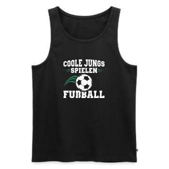 Fußballer Coole Jungs Spielen Fußball Geschenkidee - Männer Premium Bio Tank Top - Schwarz - Vorne - Michal (187cm)