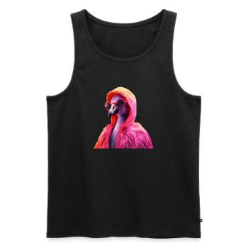 Flamant rose avec lunettes de soleil Colorful Cool Flamants roses - Débardeur bio Premium Homme - noir - Devant - Michal (187cm)