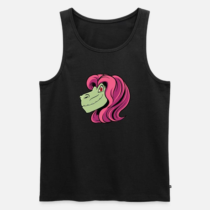 Dino Lady Dinosaurier Mama - Männer Premium Bio Tank Top - Schwarz