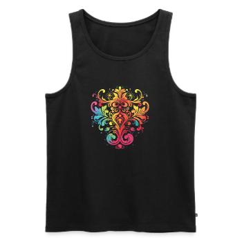 Glowing Roots - Men's Premium Organic Tank Top - black - Front - AI Model Male 178 light (178cm)
