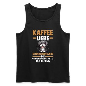 Dog Coffee Schnauzer - Men's Premium Organic Tank Top - black - Front - Michal (187cm)