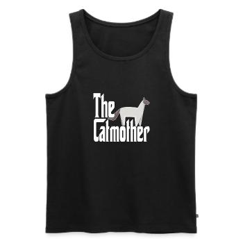 Maman chat La mère chat folle Chat Mère Kitty Maman - Débardeur bio Premium Homme - noir - Devant - Michal (187cm)