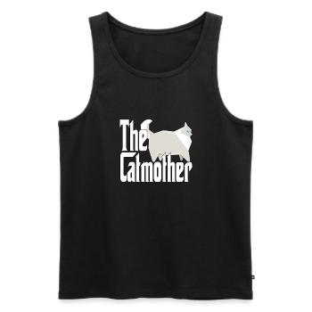 Maman chat La mère chat folle Chat Mère Kitty Maman - Débardeur bio Premium Homme - noir - Devant - Michal (187cm)