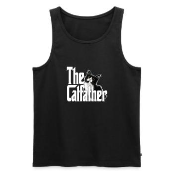 Cat Father The Catfather Crazy Cat Dad Dad - Men's Premium Organic Tank Top - black - Front - Michal (187cm)