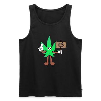 Der Bloom - Weed Cannabis Stoned Hanf Marihuana - Männer Premium Bio Tank Top - Schwarz - Vorne - Michal (187cm)