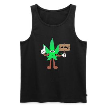Der Bloom - Weed Cannabis Stoned Hanf Marihuana - Männer Premium Bio Tank Top - Schwarz - Vorne - Michal (187cm)
