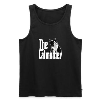 Chat Maman La Catmère Chat Folle Chat Mère Kitty Maman - Débardeur bio Premium Homme - noir - Devant - Michal (187cm)