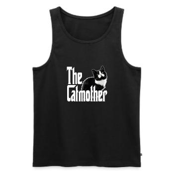 Chat Maman La Catmère Chat Folle Chat Mère Kitty Maman - Débardeur bio Premium Homme - noir - Devant - Michal (187cm)