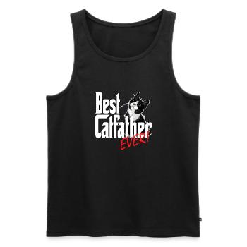 Chat Papa Meilleur Catfather Jamais Fou Chat Père Kitty - Débardeur bio Premium Homme - noir - Devant - Michal (187cm)