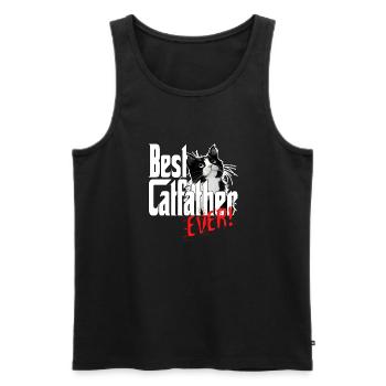 Chat Papa Meilleur Catfather Jamais Fou Chat Père Kitty - Débardeur bio Premium Homme - noir - Devant - Michal (187cm)