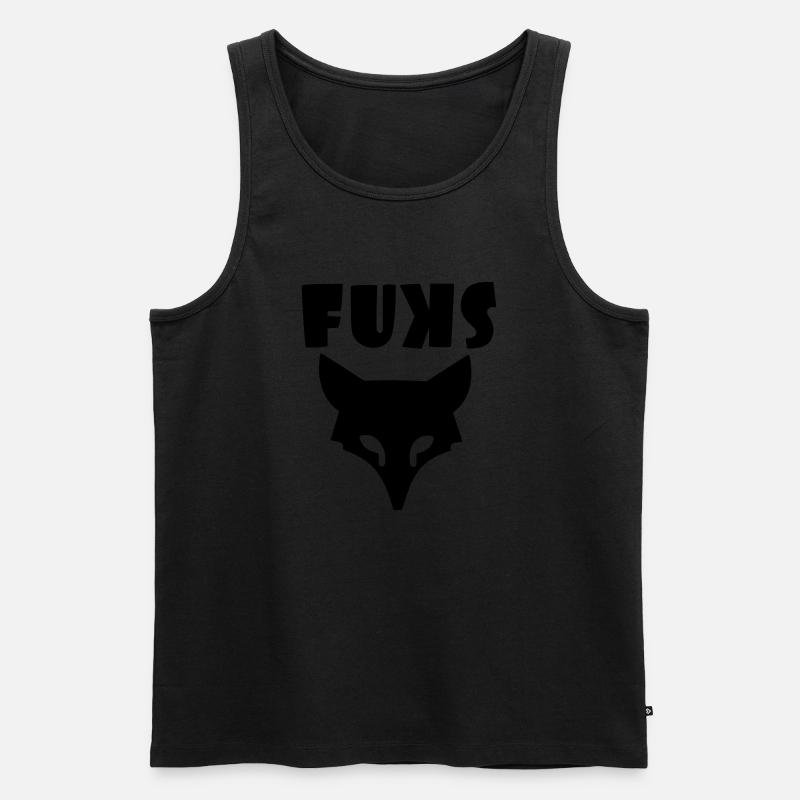 fuchs black label - Männer Premium Bio Tank Top - Schwarz
