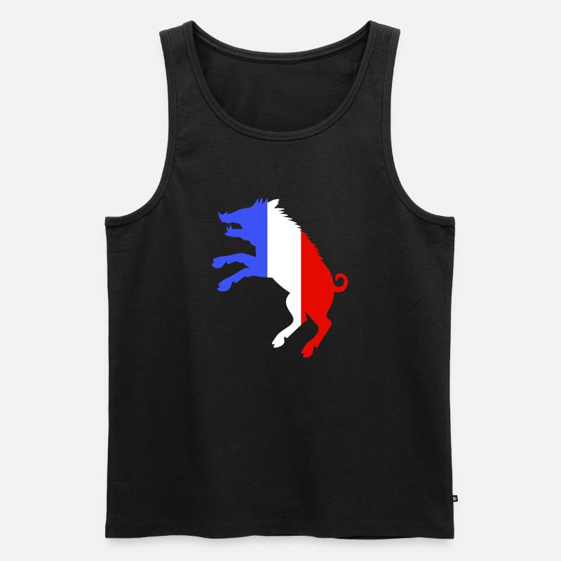 Sanglier Bleu Blanc Rouge - Männer Premium Bio Tank Top - Schwarz
