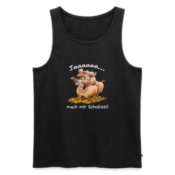 Ja, mach mir Schnitzel - Männer Premium Bio Tank Top - Schwarz - Vorne - Michal (187cm)