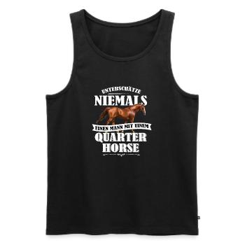 UNM Quarter Horse Shirt - Männer Premium Bio Tank Top - Schwarz - Vorne - Michal (187cm)