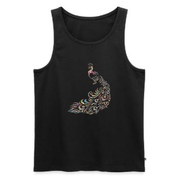 Pfau - Männer Premium Bio Tank Top - Schwarz - Vorne - Michal (187cm)