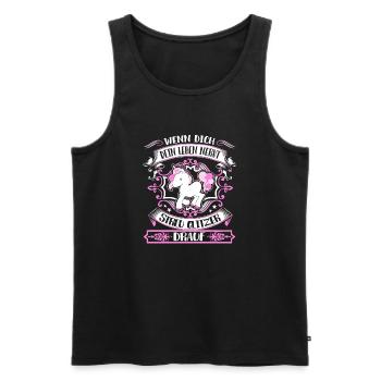 Unicorn - life sucks - glitter sprinkle - Men's Premium Organic Tank Top - black - Front - Michal (187cm)