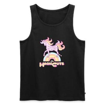 VGN Unicorn Magic Cuts - Männer Premium Bio Tank Top - Schwarz - Vorne - AI Model Male 178 light (178cm)