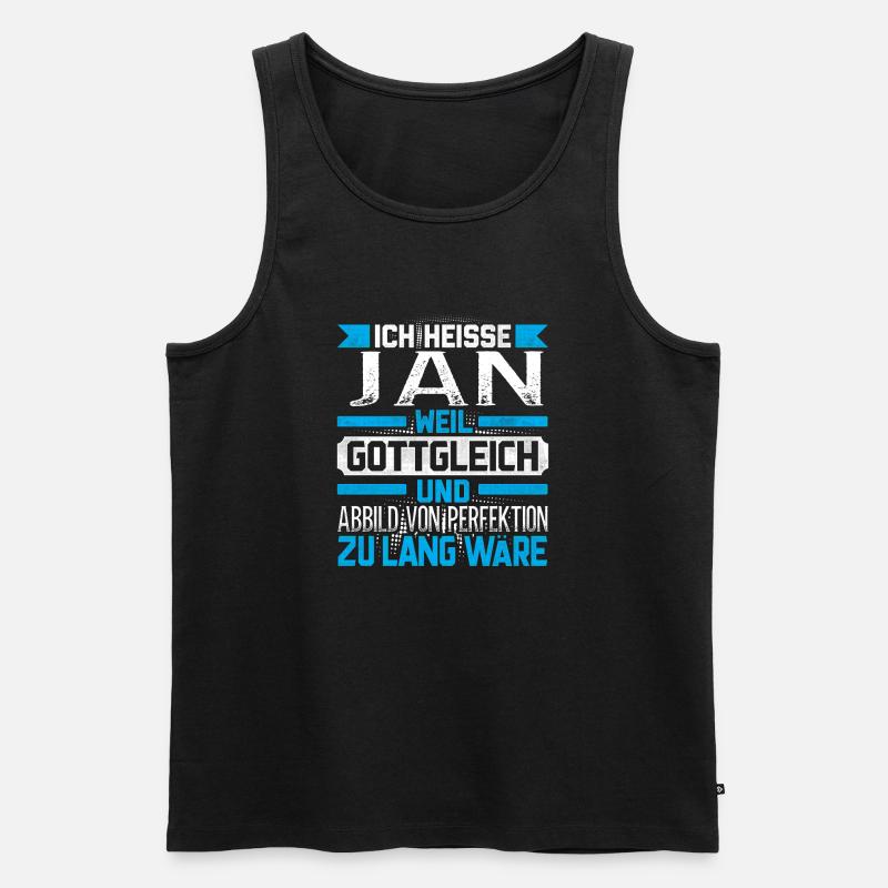 JAN - Gottgleich - Männer Premium Bio Tank Top - Schwarz