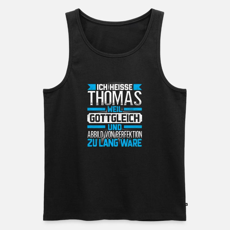 THOMAS - Gottgleich - Männer Premium Bio Tank Top - Schwarz