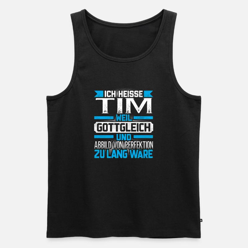 TIM - Gottgleich - Männer Premium Bio Tank Top - Schwarz