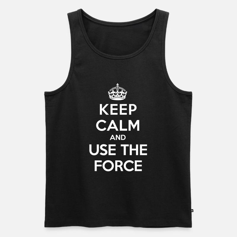 Keep calm and use the Force - Männer Premium Bio Tank Top - Schwarz