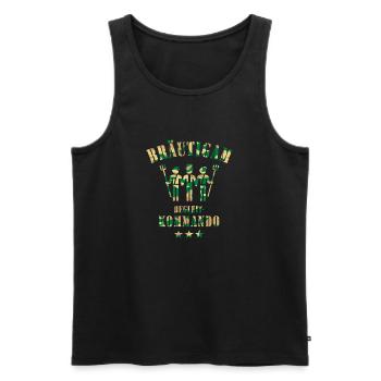 Bräutigam Begleitkommando (JGA / Camouflage / PNG) - Männer Premium Bio Tank Top - Schwarz - Vorne - Michal (187cm)