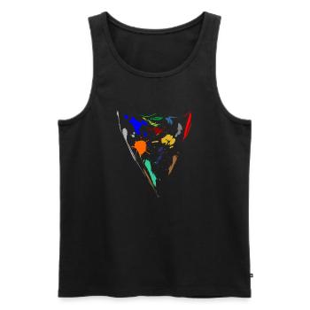 Colorful splashes - Triangle - Men's Premium Organic Tank Top - black - Front - Michal (187cm)