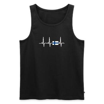 EKG heartbeat Finland - Männer Premium Bio Tank Top - Schwarz - Vorne - Michal (187cm)
