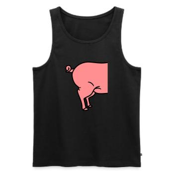 ass behind behind backside half pig sideways cute - Men's Premium Organic Tank Top - black - Front - AI Model Male 178 light (178cm)