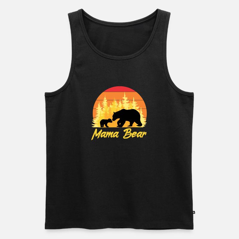 Mama Bär - Männer Premium Bio Tank Top - Schwarz