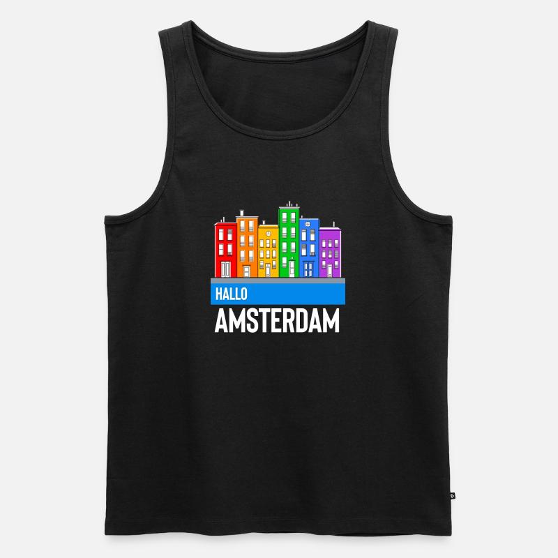 Amsterdam - Männer Premium Bio Tank Top - Schwarz