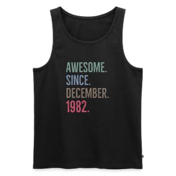 Awesome Since December 1982 - Men's Premium Organic Tank Top - black - Front - Michal (187cm)