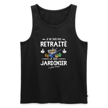pas retraité - je suis Jardinier à plein temps - Débardeur bio Premium Homme - noir - Devant - Michal (187cm)